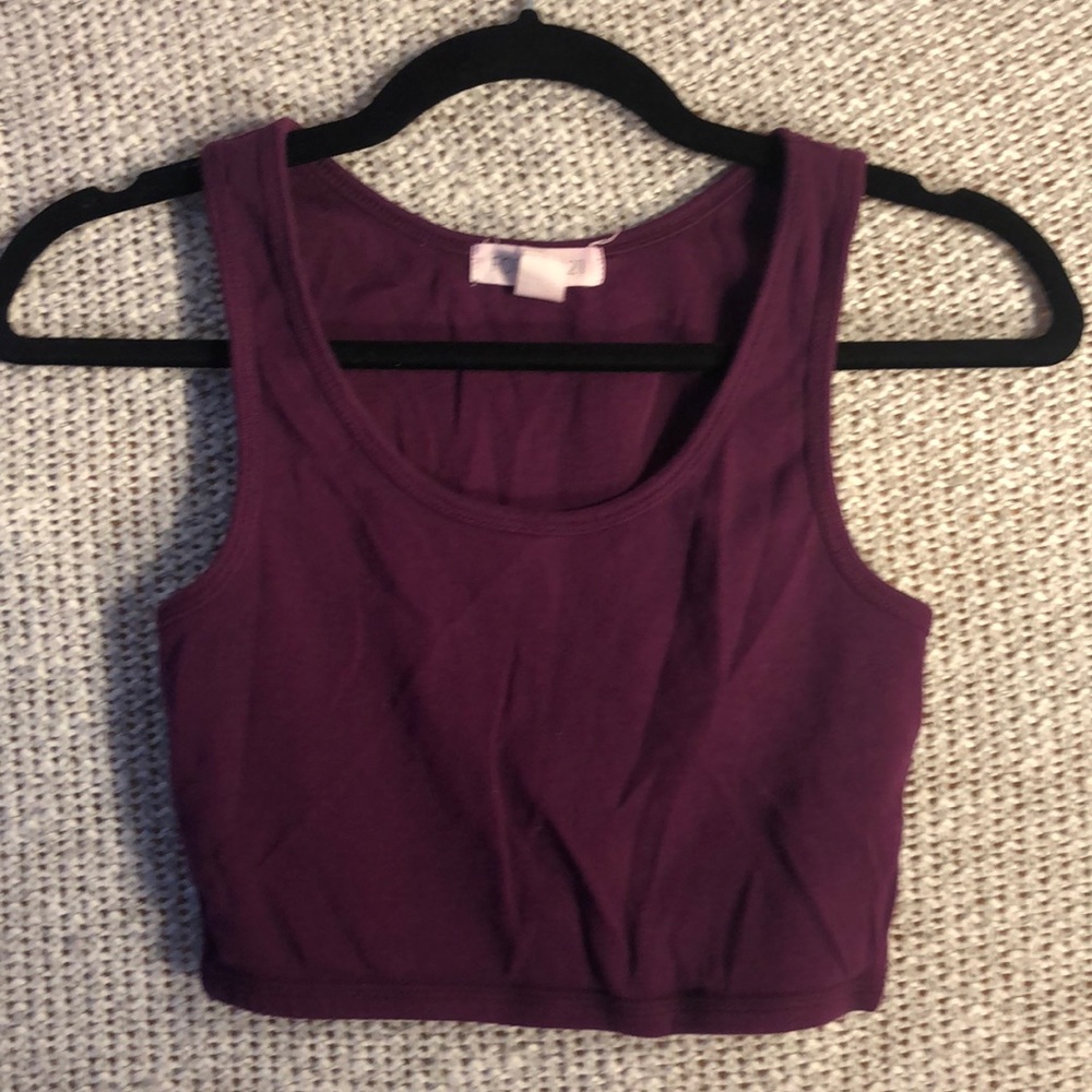 Forever 21 Dark Purple Crop Top (s) - Picture 1 of 4